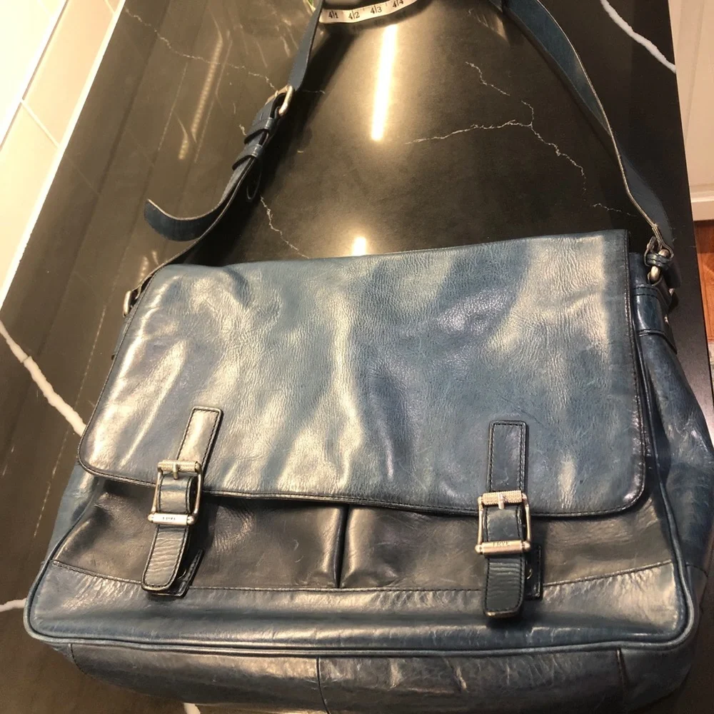 Frye men’s blue /green book bag.